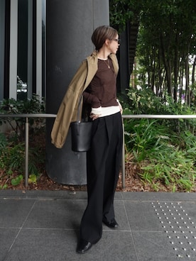 「PRADA（プラダ）のアイテム」を使った、Oo.hiro.oOさん（レディース・159cm）の秋コーディネート