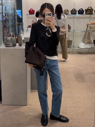 「NAGHEDI(ナゲディ)の【NAGHEDI】トートバッグ-St Barths Medium Tote(トートバッグ)」を使った、Oo.hiro.oOさん(レディース・159cm)の秋コーディネート