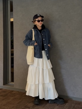 「アイテム（キャップ）」を使った、Oo.hiro.oOさん（レディース・159cm）の冬コーディネート