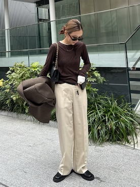 「アイテム（シュシュ）」を使った、Oo.hiro.oOさん（レディース・159cm）の秋コーディネート