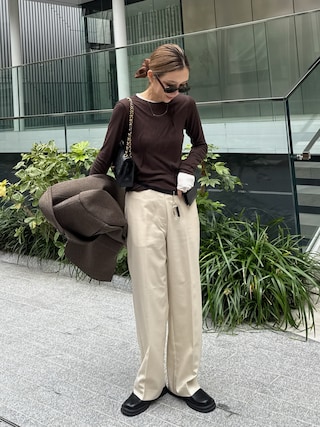「TODAYFUL（トゥデイフル）のTuck Layered Long T-shirts（Tシャツ/カットソー）」を使った、Oo.hiro.oOさん（レディース・159cm）の秋コーディネート