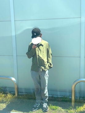 「グリーン」｜マドンさんさん（メンズ・175cm）の春コーディネート