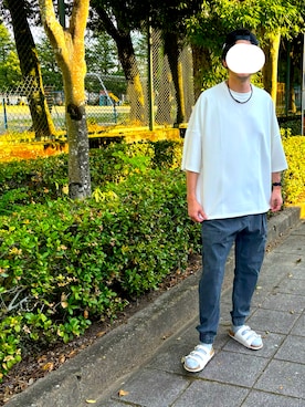 「アイテム（サンダル）」を使った、マドンさんさん（メンズ・175cm）の夏コーディネート