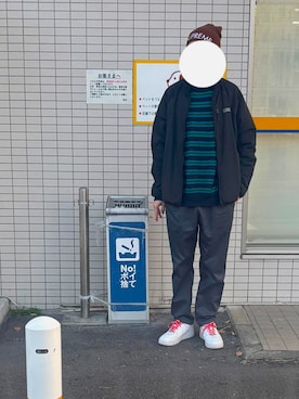 「アイテム（ナイロンジャケット）」を使った、マドンさんさん（メンズ・175cm）の冬コーディネート