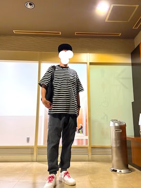 「アイテム（トートバッグ）」を使った、マドンさんさん（メンズ・175cm）の夏コーディネート