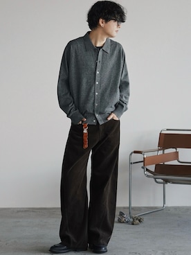 「アイテム（イヤリング）」を使った、げんじさん（メンズ・175cm）の秋コーディネート