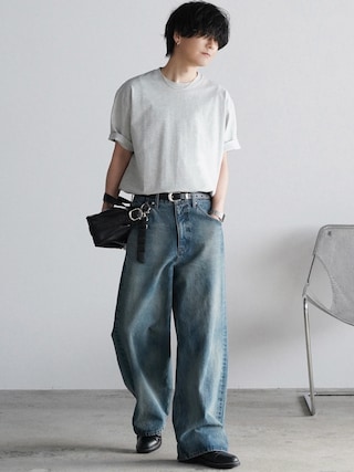 「WYM LIDNM（ウィム バイ リドム）のCOOL DRY DENSE TEE -STANDARD FIT-（Tシャツ/カットソー）」を使った、げんじさん（メンズ・175cm）の春コーディネート