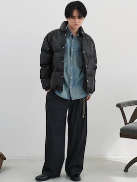 「アイテム（ピアス（片耳用））」を使った、げんじさん（メンズ・175cm）の冬コーディネート