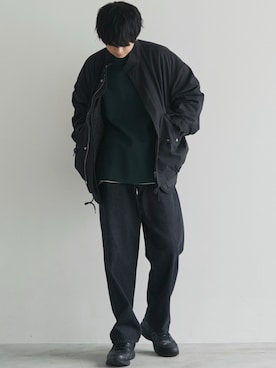 「WYM LIDNM（ウィム バイ リドム）のMILANO RIB HEAVY WEIGHT PO KNIT（ニット/セーター）」を使った、げんじさん（メンズ・175cm）の秋コーディネート