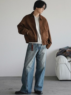 「アイテム（リング）」を使った、げんじさん（メンズ・175cm）の冬コーディネート