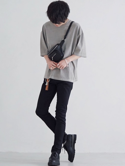 【MIMTHEWARDROBE】 Berlin pigment washed t-shirt/追跡付 EMBROIDERY PIGMENT OVERSIZED T-SHIRT（Tシャツ/カットソー