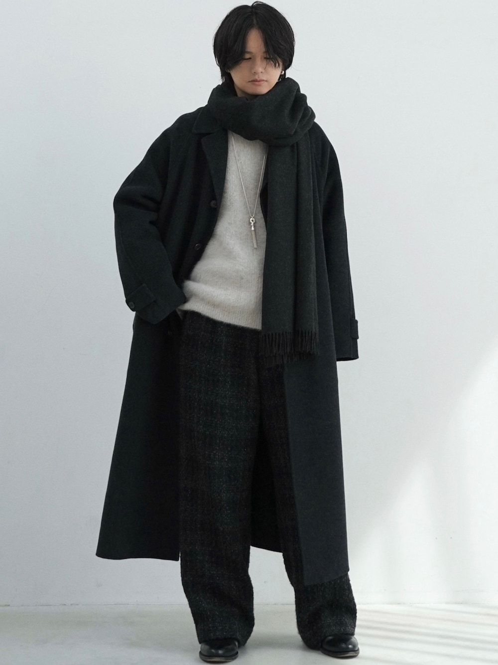 lidnm STRECCAN REVER COAT ヘザーブラック Sサイズ LIDNM STRECCAN REVER COAT