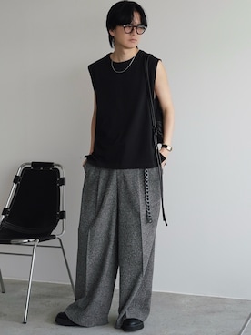 「アイテム（リング）」を使った、げんじさん（メンズ・175cm）の夏コーディネート
