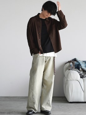 「Llife（ライフ）のアイテム」を使った、げんじさん（メンズ・175cm）の春コーディネート