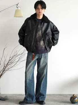 「アイテム（ピアス（片耳用））」を使った、げんじさん（メンズ・175cm）の秋コーディネート