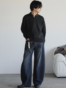 「Llife（ライフ）のアイテム」を使った、げんじさん（メンズ・175cm）の冬コーディネート