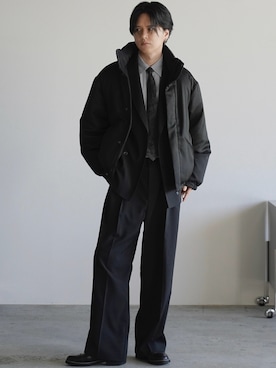 「アイテム（フォーマルスーツ/小物）」を使った、げんじさん（メンズ・175cm）の冬コーディネート