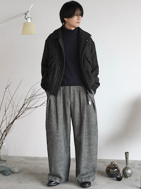 「アイテム（イヤリング）」を使った、げんじさん（メンズ・175cm）の秋コーディネート