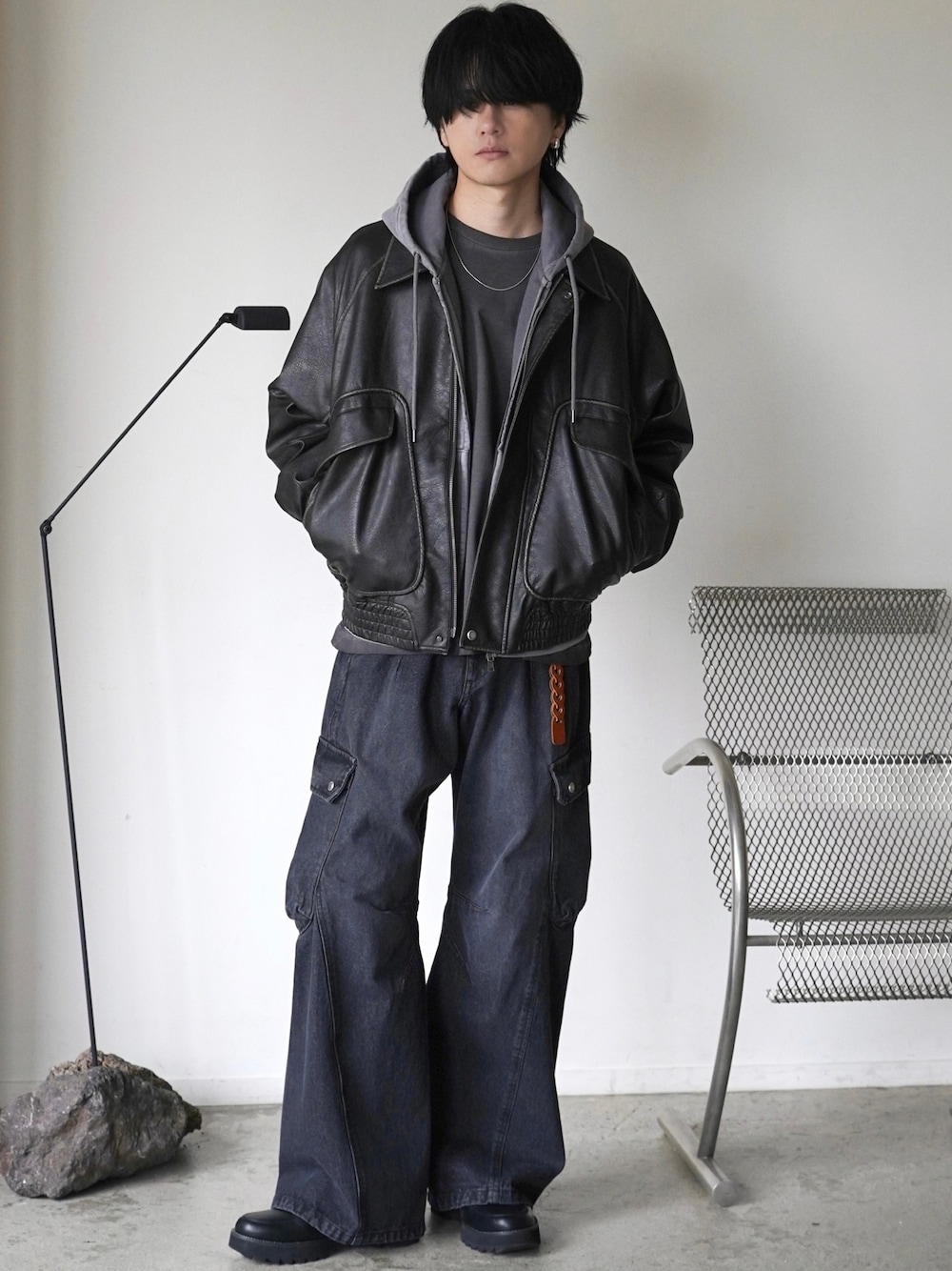 25SS LIDNM VINTAGE WASHED LEATHER ZIP
