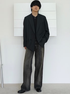 「アイテム（テーラードジャケット）」を使った、げんじさん（メンズ・175cm）の夏コーディネート