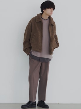 「WYM LIDNM（ウィム バイ リドム）のMILANO RIB HEAVY WEIGHT PO KNIT（ニット/セーター）」を使った、げんじさん（メンズ・175cm）の冬コーディネート