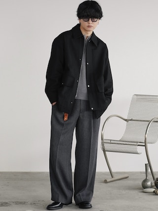 「WYM LIDNM(ウィム バイ リドム)のDETACHABLE COLLAR FIELD COAT(ブルゾン)」を使った、げんじさん(メンズ・175cm)の秋コーディネート