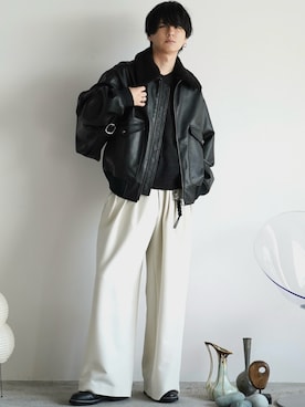 「アイテム（財布/小物）」を使った、げんじさん（メンズ・175cm）の秋コーディネート