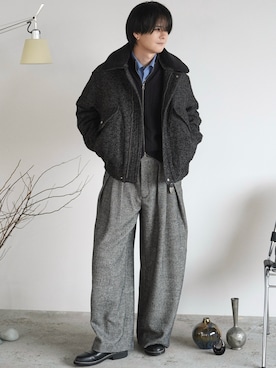 「アイテム（ドレスシューズ）」を使った、げんじさん（メンズ・175cm）の冬コーディネート