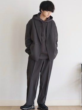 「Graphpaper（グラフペーパー）のアイテム（シューズ）」を使った、げんじさん（メンズ・175cm）の冬コーディネート