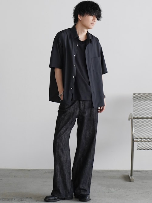 「WYM LIDNM(ウィム バイ リドム)のCOOL TOUCH MICRO SPAN H/S SHIRT(シャツ/ブラウス)」を使った、げんじさん(メンズ・175cm)の夏コーディネート