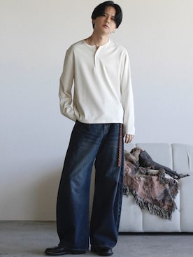 「WYM LIDNM（ウィム バイ リドム）のアイテム」を使った、げんじさん（メンズ・175cm）の春コーディネート