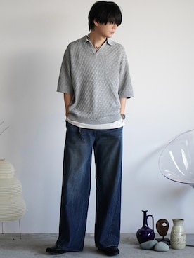 「アイテム（キーホルダー）」を使った、げんじさん（メンズ・175cm）の夏コーディネート
