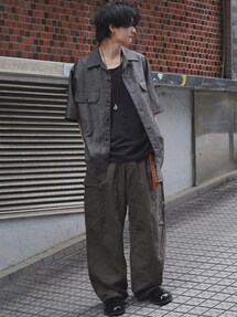 LIDNM（リドム）の「LINEN WOOL PINHEAD SHIRT（シャツ/ブラウス