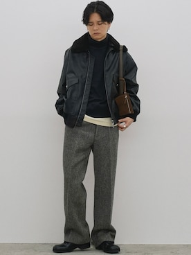 「AURALEE（オーラリー）のアイテム」を使った、げんじさん（メンズ・175cm）の冬コーディネート