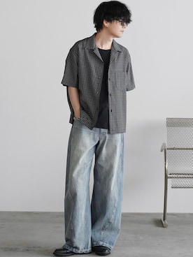 「Llife（ライフ）のアイテム」を使った、げんじさん（メンズ・175cm）の夏コーディネート