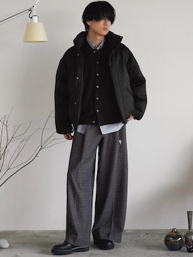 「アイテム（イヤリング）」を使った、げんじさん（メンズ・175cm）の秋コーディネート