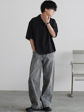「アイテム（イヤリング）」を使った、げんじさん（メンズ・175cm）の夏コーディネート