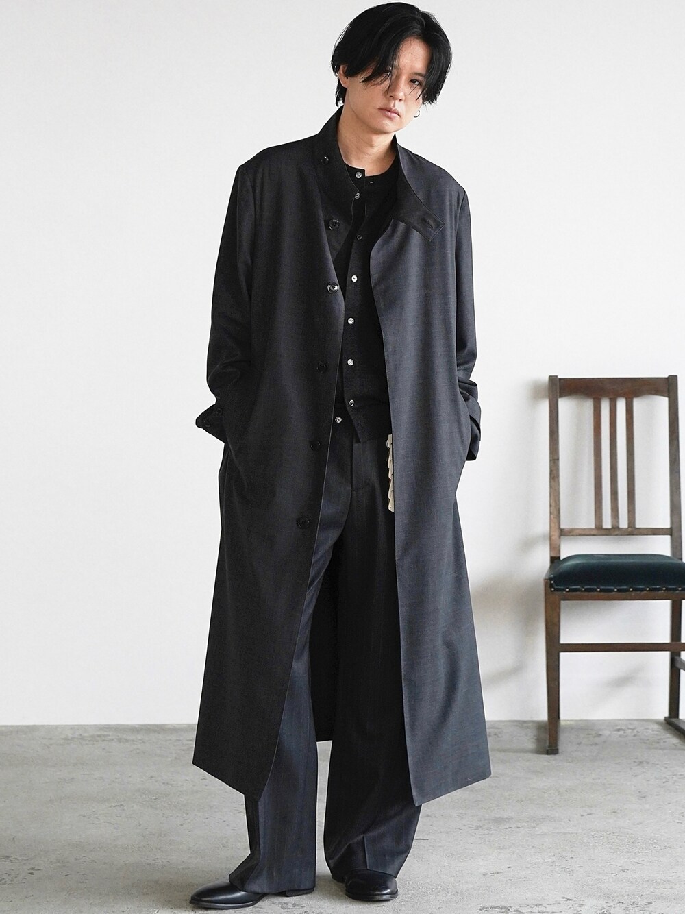 LIDNM（リドム）の「Wool Chalk Stripe Slacks（スラックス）」 - WEAR