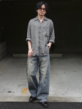 「アイテム（イヤリング）」を使った、げんじさん（メンズ・175cm）の夏コーディネート