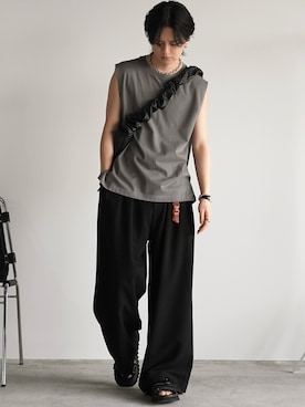 「アイテム（リング）」を使った、げんじさん（メンズ・175cm）の夏コーディネート