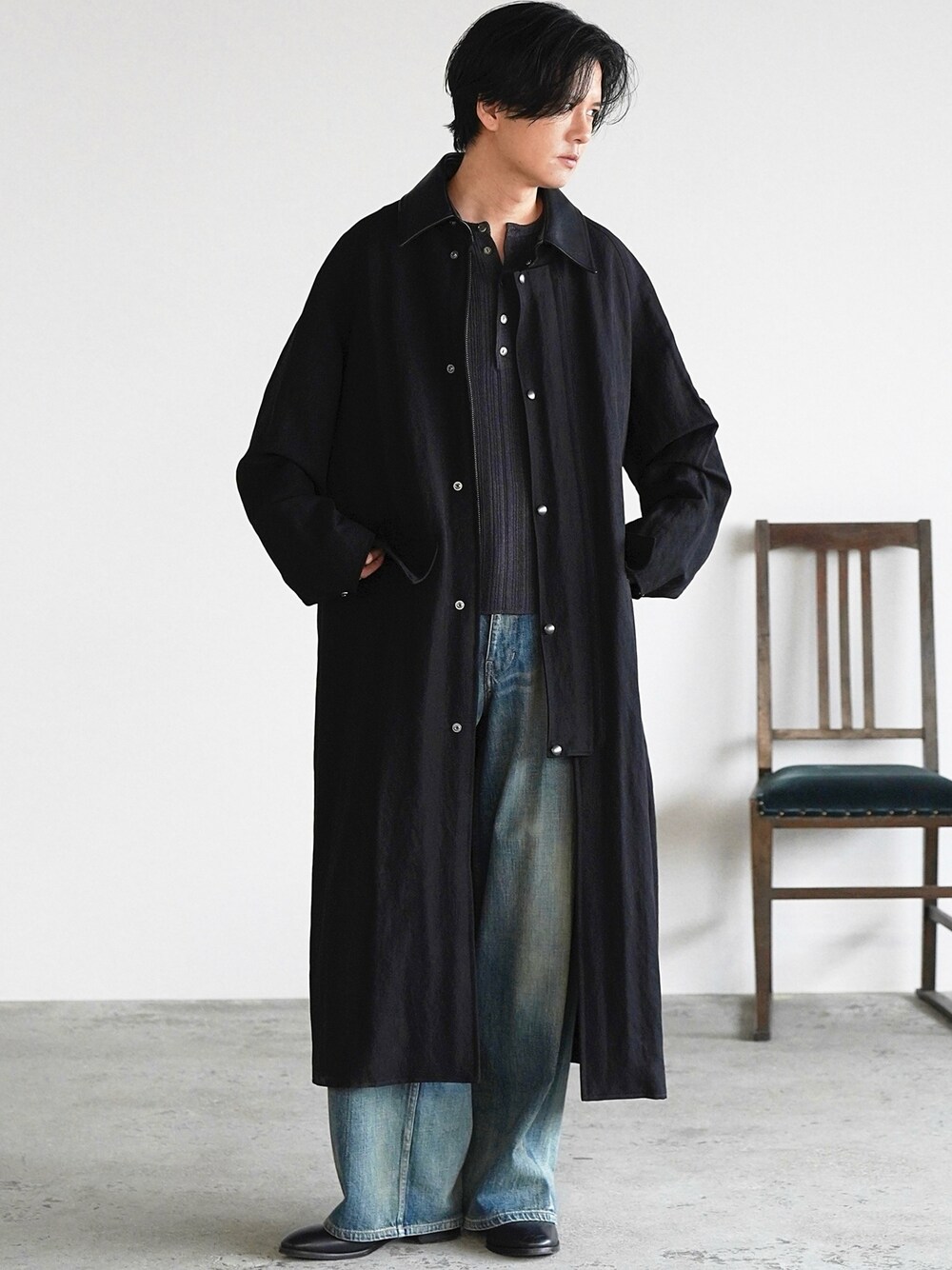 LIDNM（リドム）の「Cow Hide Collar Riding Coat（ステンカラーコート