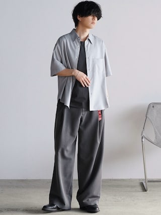 「WYM LIDNM(ウィム バイ リドム)のCOOL TOUCH MICRO SPAN H/S SHIRT(シャツ/ブラウス)」を使った、げんじさん(メンズ・175cm)の春コーディネート