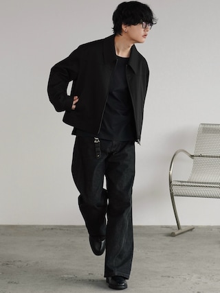 「WYM LIDNM(ウィム バイ リドム)のTECH WOOL GABARDINE ZIP BLOUSON【SET-UP】(ブルゾン)」を使った、げんじさん(メンズ・175cm)の秋コーディネート