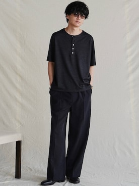 「LIDNM（リドム）のアイテム」を使った、げんじさん（メンズ・175cm）の夏コーディネート