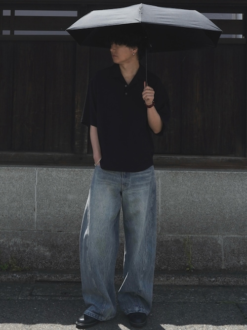 「WYM LIDNM(ウィム バイ リドム)のVINTAGE WASHED CURVED DENIM(デニムパンツ)」を使った、げんじさん(メンズ・175cm)の春コーディネート