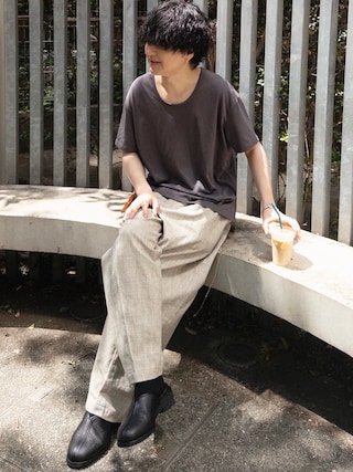 「Llife(ライフ)のLlife QUILLE BANGLE(バングル/リストバンド)」を使った、げんじさん(メンズ・175cm)の夏コーディネート