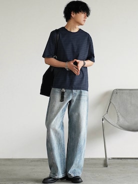 「アイテム（アンダーウェア）」を使った、げんじさん（メンズ・175cm）の夏コーディネート