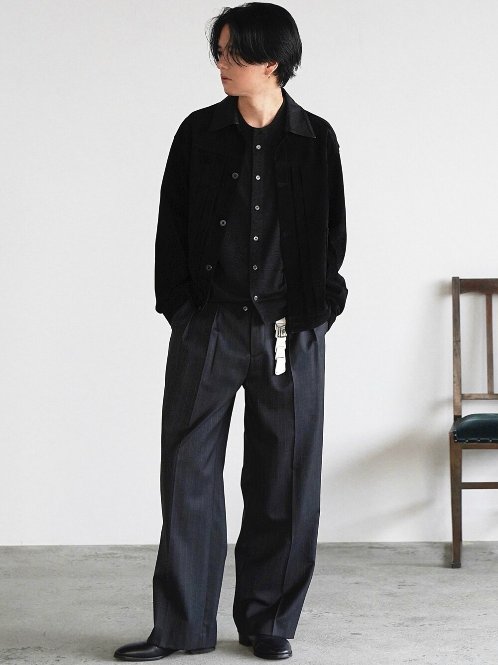 LIDNM（リドム）の「Wool Chalk Stripe Slacks（スラックス）」 - WEAR