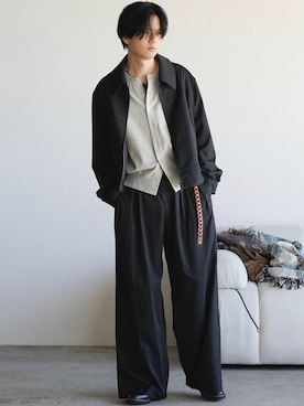 「アイテム（イヤリング）」を使った、げんじさん（メンズ・175cm）の春コーディネート