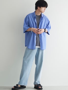 「アイテム（ピアス（片耳用））」を使った、げんじさん（メンズ・175cm）の夏コーディネート